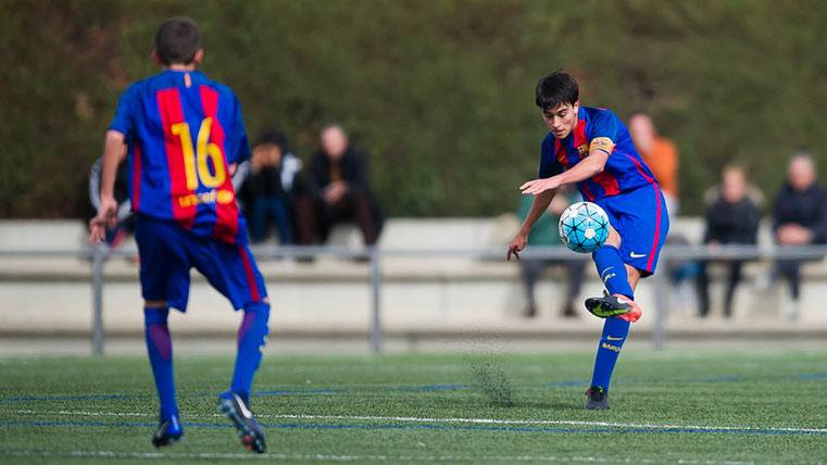 El central del Cadete A del FC Barcelona Eric Garcia, cerca del Manchester City