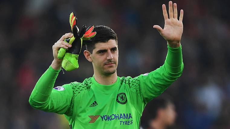 Thibaut Courtois in a Bournemouth-Chelsea of the Premier League 2016-17