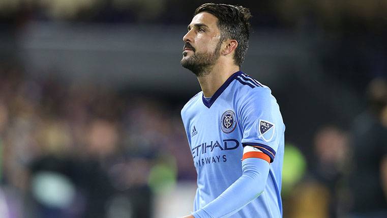 David Villa in an action with the New York City in the MLS