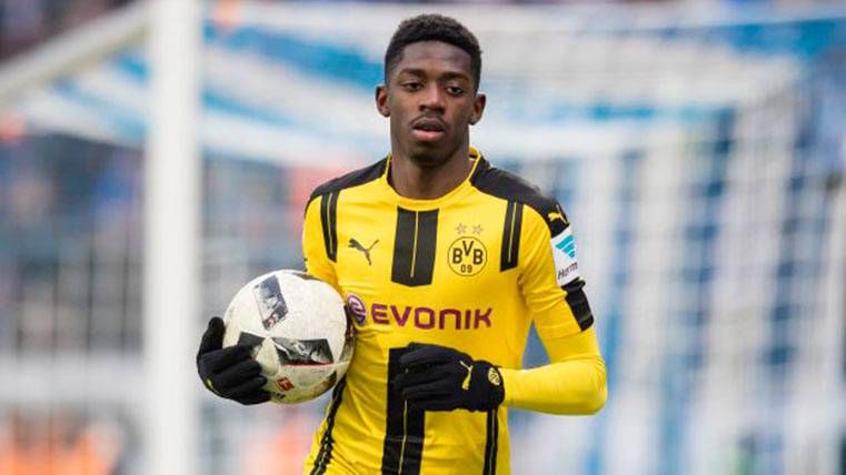 Ousmane Dembélé, después de anotar un gol esta temporada