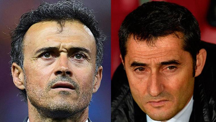 Luis Enrique and Ernesto Valverde, the two last trainers of the FC Barcelona