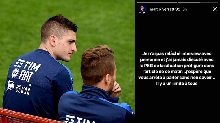 Marco Verratti has gone back to ask respect through Instagram