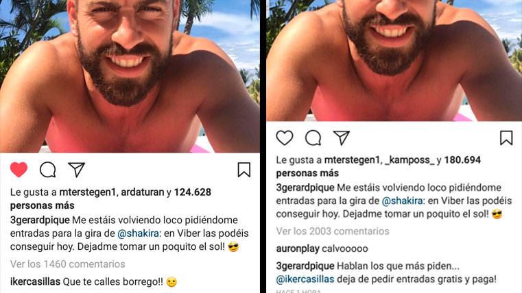 Gerard Piqué e Iker Casillas se 'pican' en Instagram