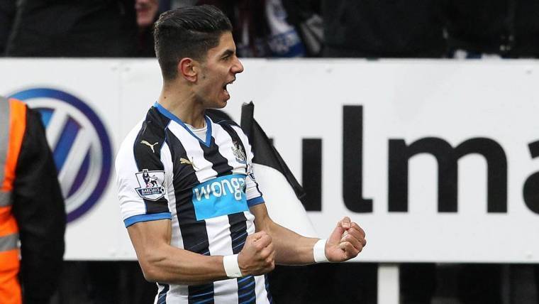 Ayoze Pérez, celebrando un gol marcado con el Newcastle