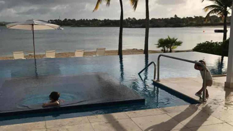 The Messi, enjoying of his holidays in the Small Antilles