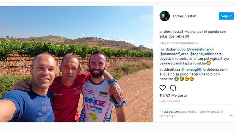 Andrés Iniesta in a photo of Instagram in Fuentealbilla