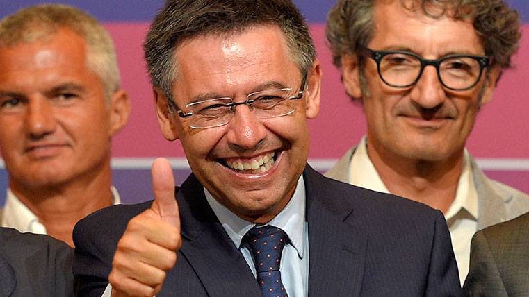 Josep Maria Bartomeu after his reelection like president of the Barça