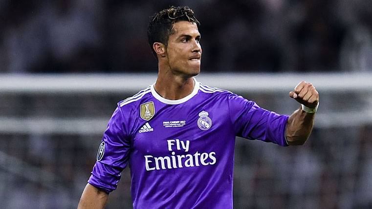 Cristiano Ronaldo, celebrando un gol marcado con el Real Madrid
