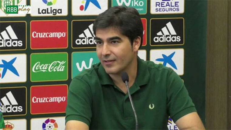 Ángel Haro, during the presentation of Jordi Amat with the Betis