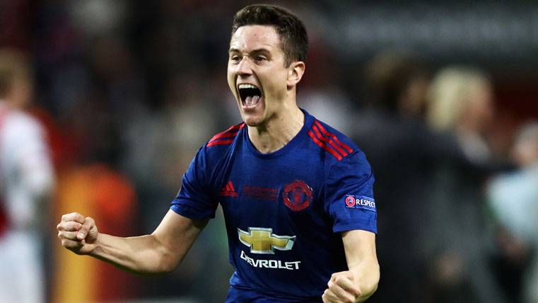 Ander Herrera, celebrating the Europe League with the Manchester United