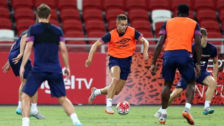Gerard Deulofeu, during a training with Spain