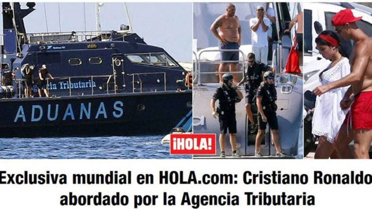The magazine Hello publishes images of the boarding to the yacht of Cristiano