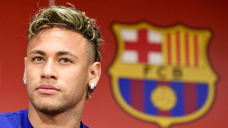 Neymar Jr, durante la presentación del acuerdo entre Rakuten y el Barça