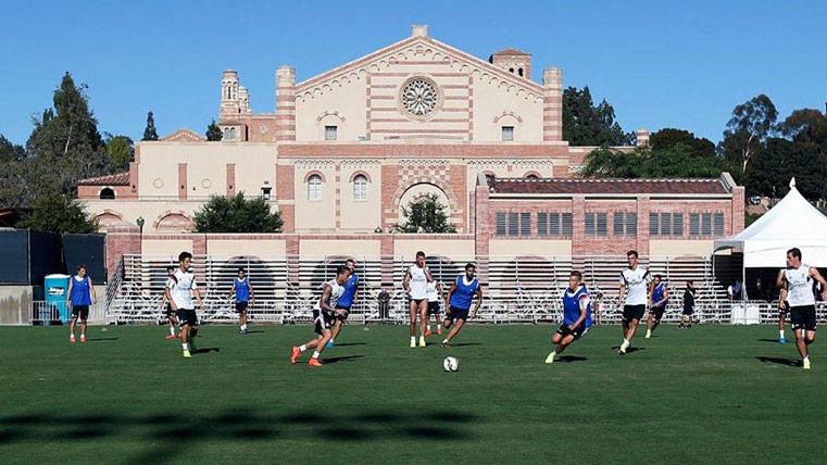 El Real Madrid, entrenando en la Universidad de UCLA