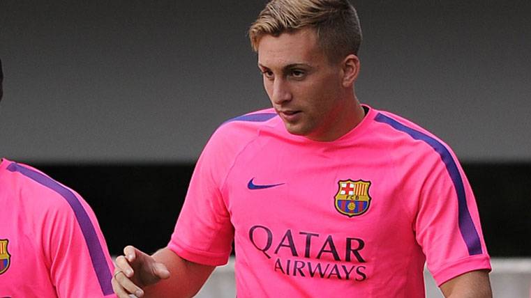 Gerard Deulofeu, during a train with the FC Barcelona