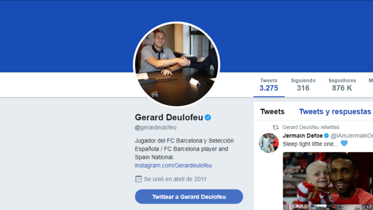 Deulofeu cambia su cuenta de Twitter