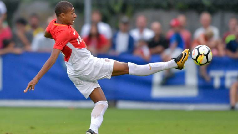 Kylian Mbappé, during a party of pre-season with the Monaco