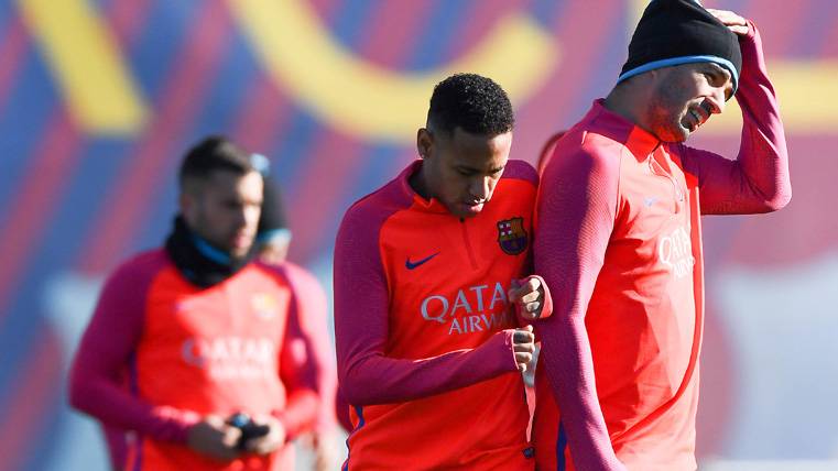 Neymar Jr, during a training with the FC Barcelona