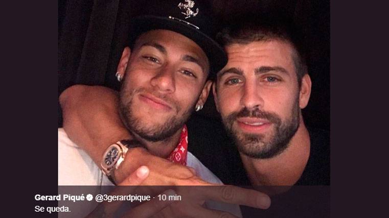 Gerard Piqué colgó una foto con Neymar en sus redes sociales