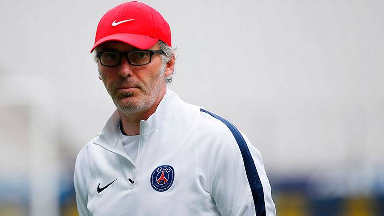 Laurent Blanc in a session of training of the PSG