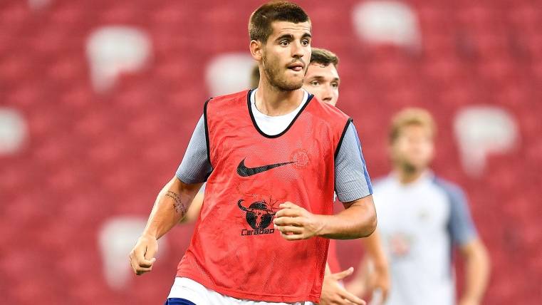 Morata In a training with Chelsea
