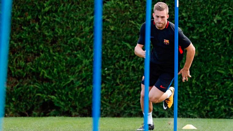 Gerard Deulofeu in a training with the FC Barcelona