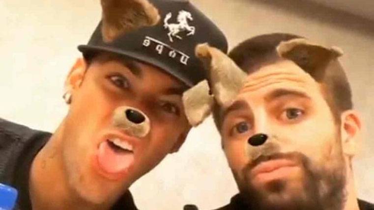 Neymar Jr y Gerard Piqué, en una publicación de Instagram