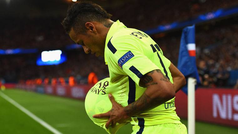 Neymar Jr, celebrating a marked goal in the park of The Princes
