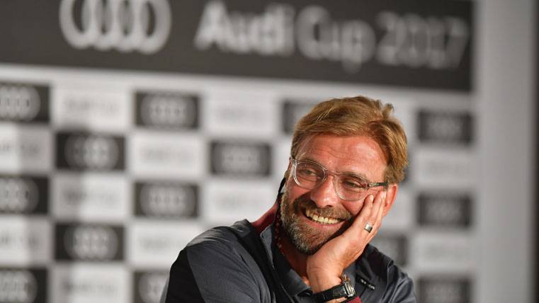 Jürgen Klopp, en una rueda de prensa con el Liverpool