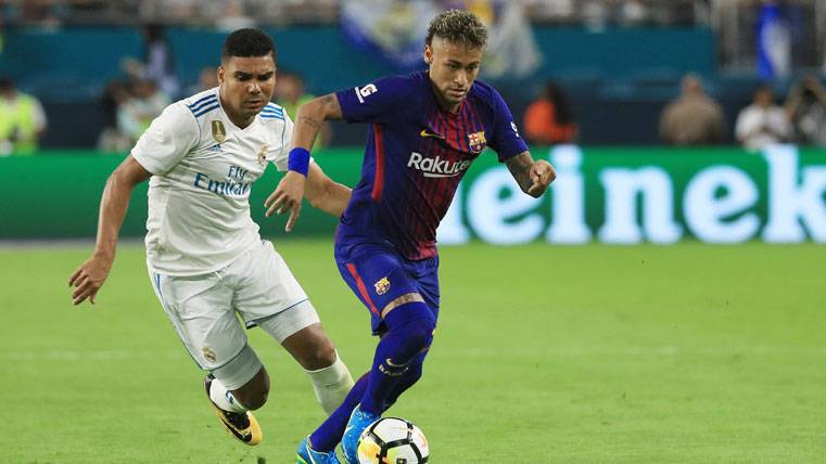 Neymar Jr, during a friendly against the Real Madrid