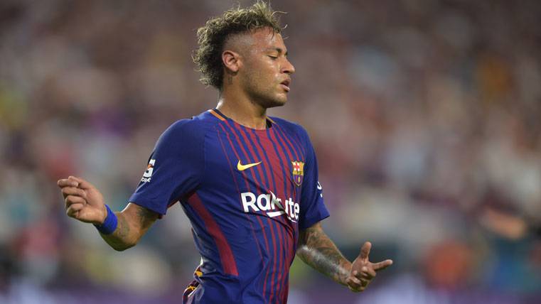Neymar Jr, durante un partido con el FC Barcelona en pretemporada