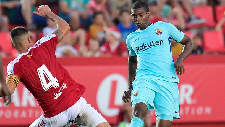 Marlon Santos en un partido de pretemporada con el Barça