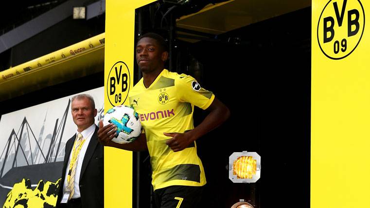 Ousmane Dembélé, durante un acto con el Borussia Dortmund