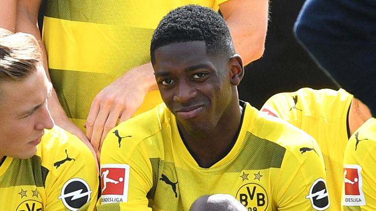Ousmane Dembélé en la presentación oficial del Borussia Dortmund