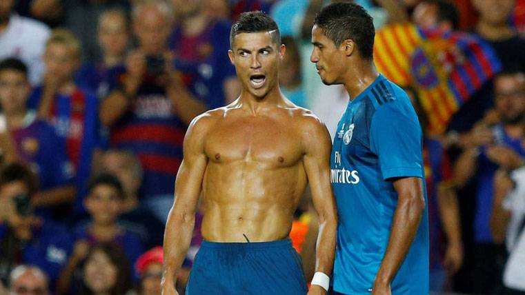 Cristiano Ronaldo, celebrating the marked goal in the Camp Nou