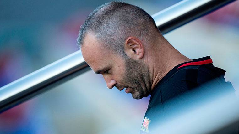 Andrés Iniesta en un entrenamiento del FC Barcelona