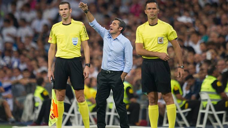 Ernesto Valverde, durante el Clásico de este pasado miércoles