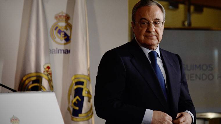 Florentino Pérez, during an institutional act with the Real Madrid