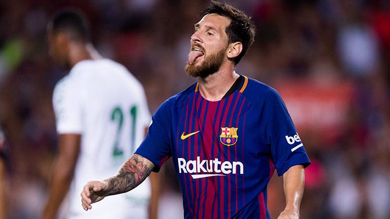 Leo Messi tras una acción en el Trofeo Joan Gamper