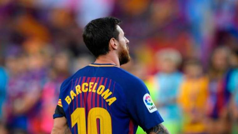 Leo Messi durante el choque ante el betis