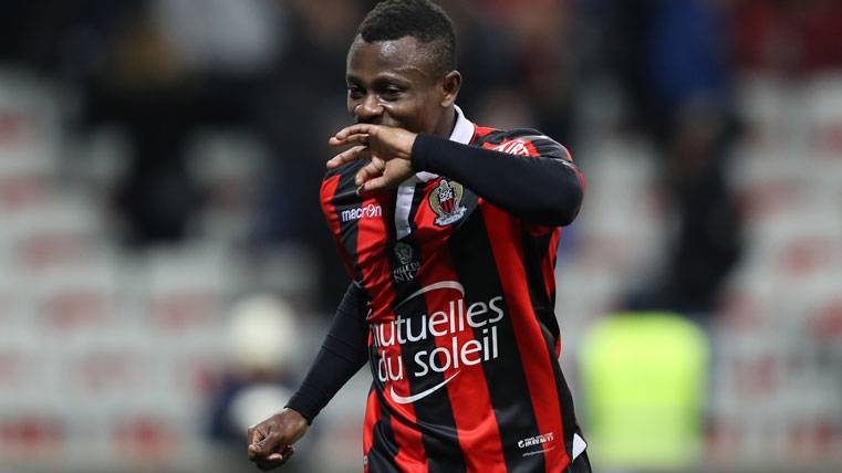 Jean-Michael Seri, celebrating a marked goal with the Nice
