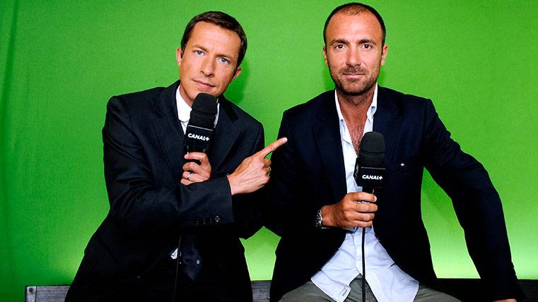 Christophe Dugarry (right), ex player and commentator of the French television