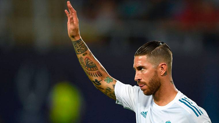Sergio Ramos en los minutos previos al duelo de Supercopa de Europa