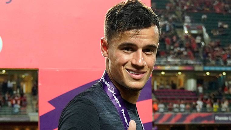 Philippe Coutinho en un amistoso de pretemporada