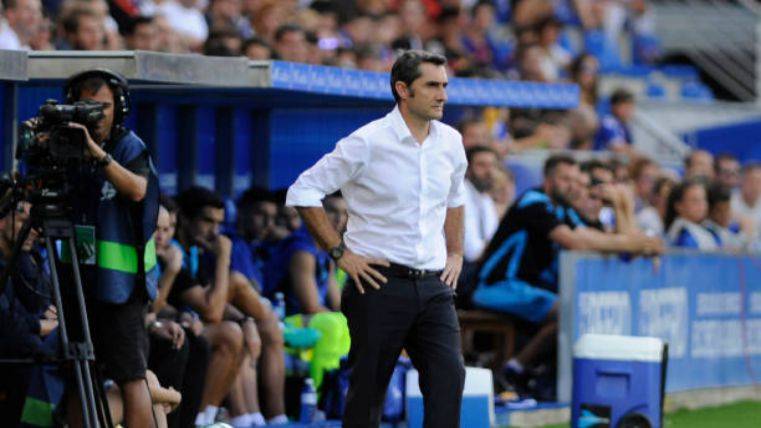 Valverde During the party against the Alavés