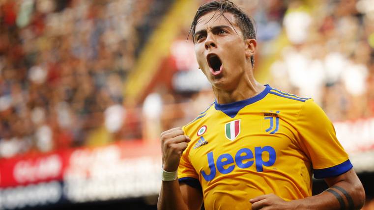 Paulo Dybala, celebrando un gol marcado con la Juventus