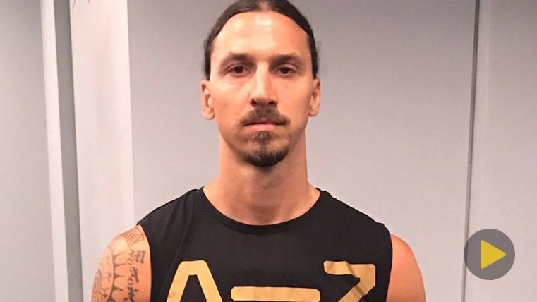 Zlatan Ibrahimovic, during a training by own account