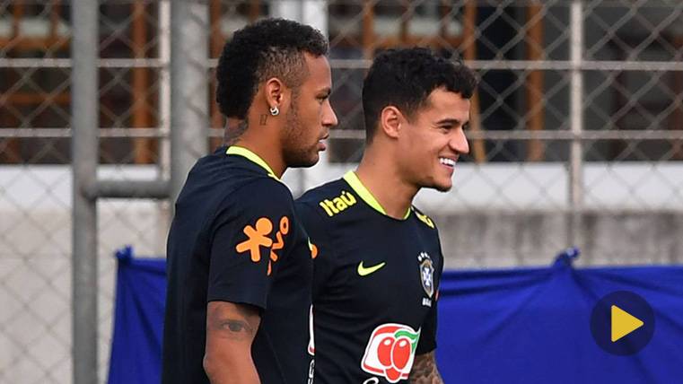 Coutinho y Neymar con la selección de Brasil