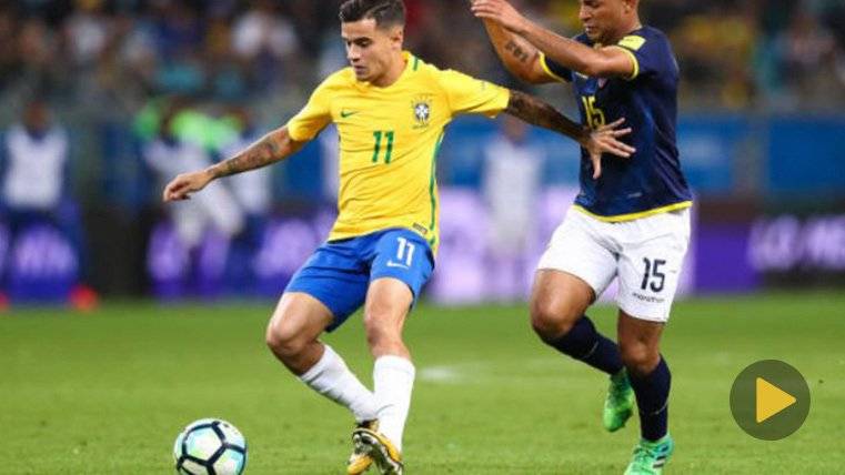 Coutinho With the selection of Brazil in front of Ecuador