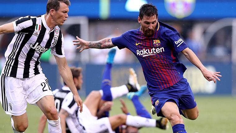 Leo Messi, during a friendly against the Juventus of Turín